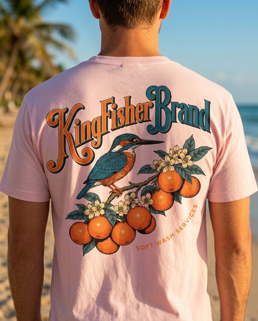 KingFisher Soft Wash ‘Citrus’ tee, back print