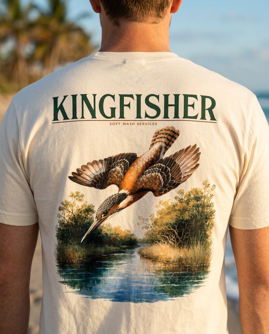 KingFisher Soft Wash ‘Field & Stream’ tee, back print