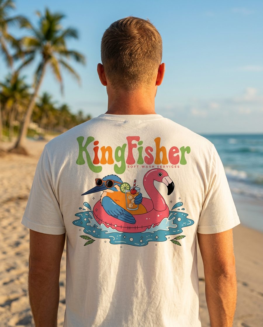 KingFisher Soft Wash ‘Pool Party’ tee, back print